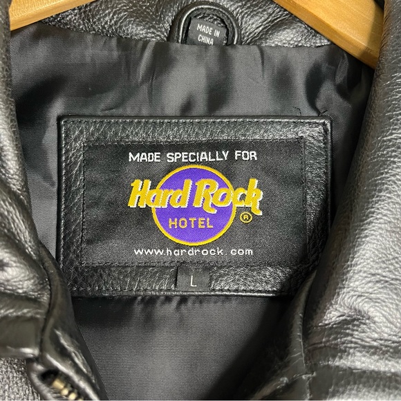 Hard Rock Cafe Black Leather Jacket - Picture 8 of 9
